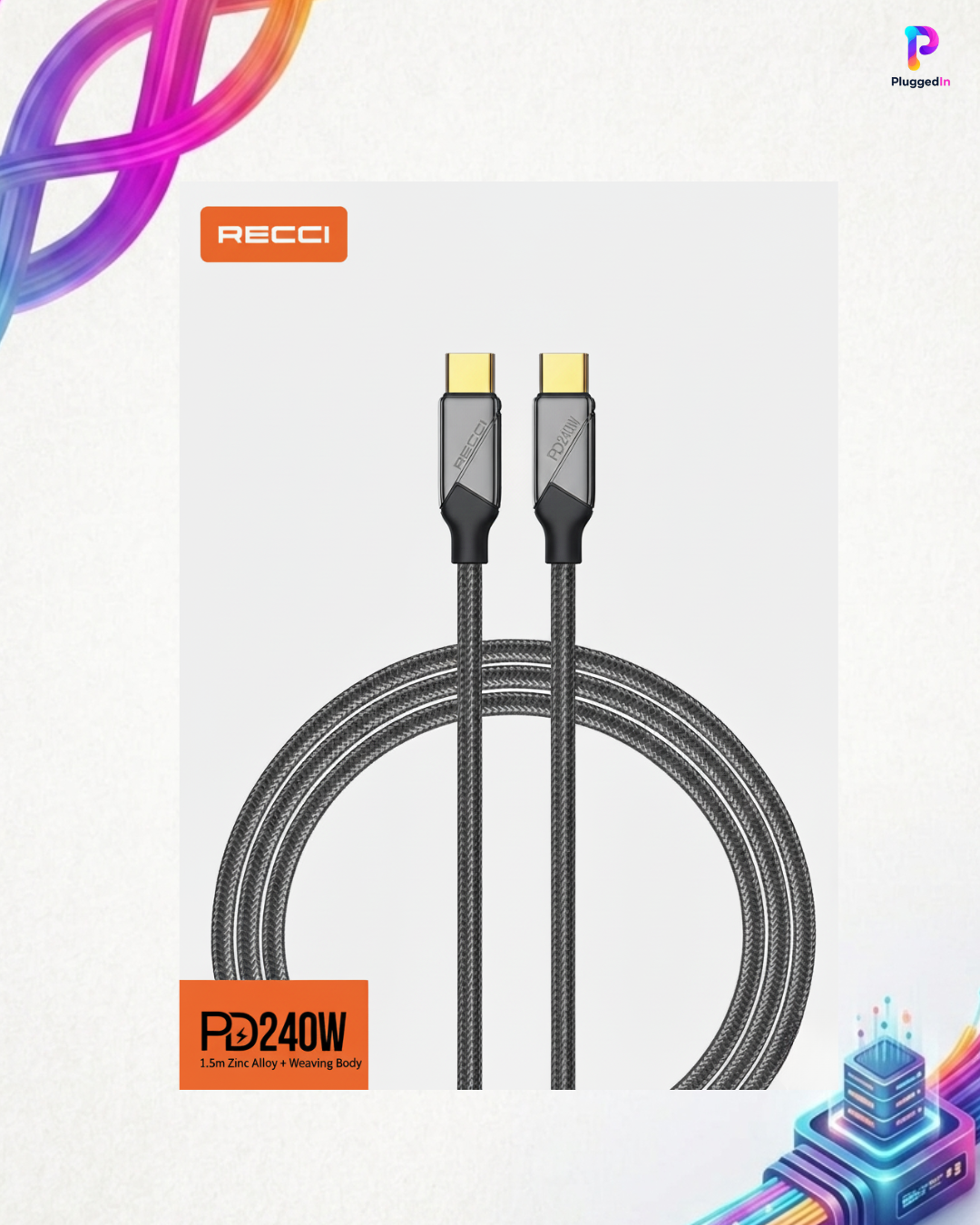 Recci 240W fast charging cable (C to C)