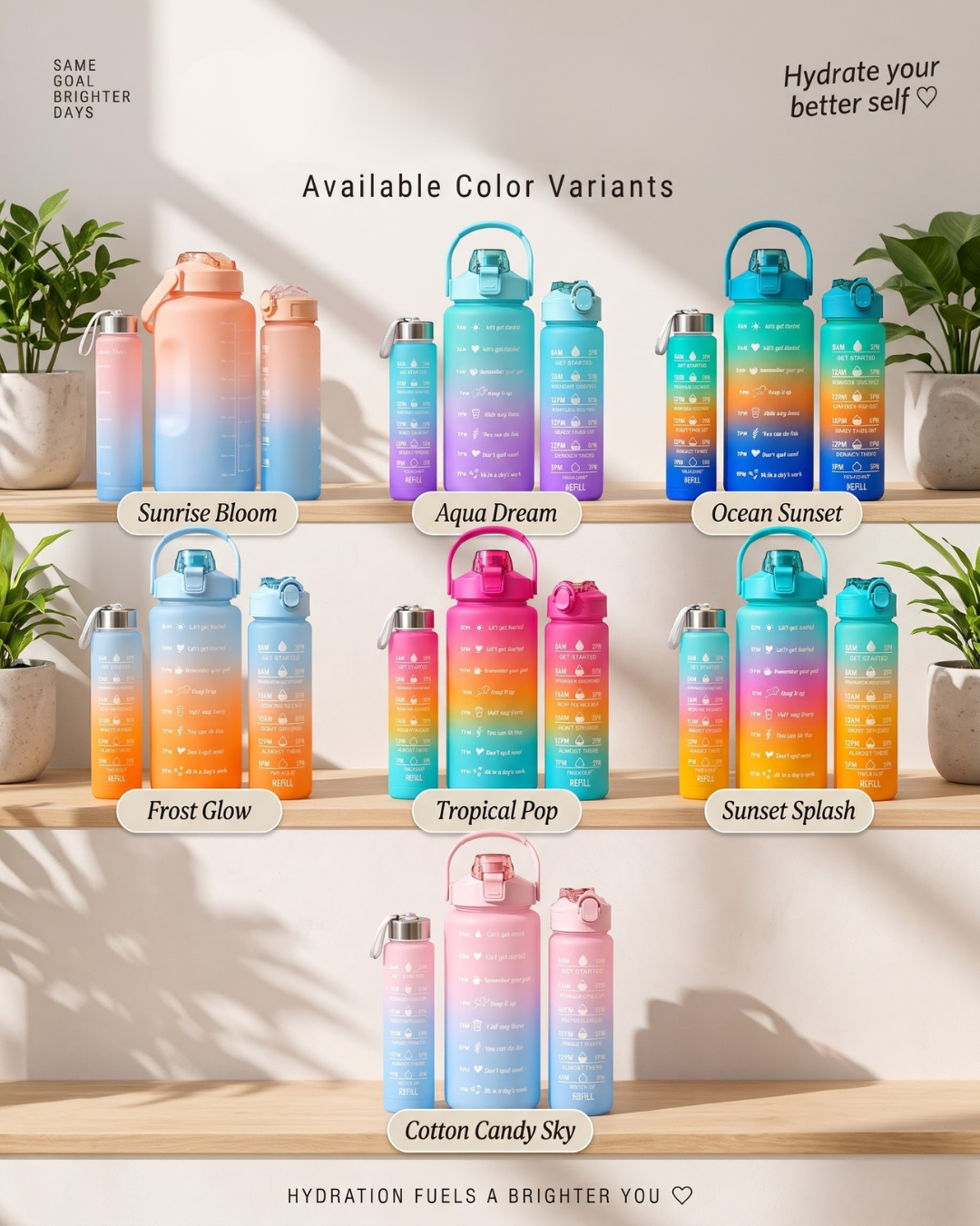 3pc water bottle set